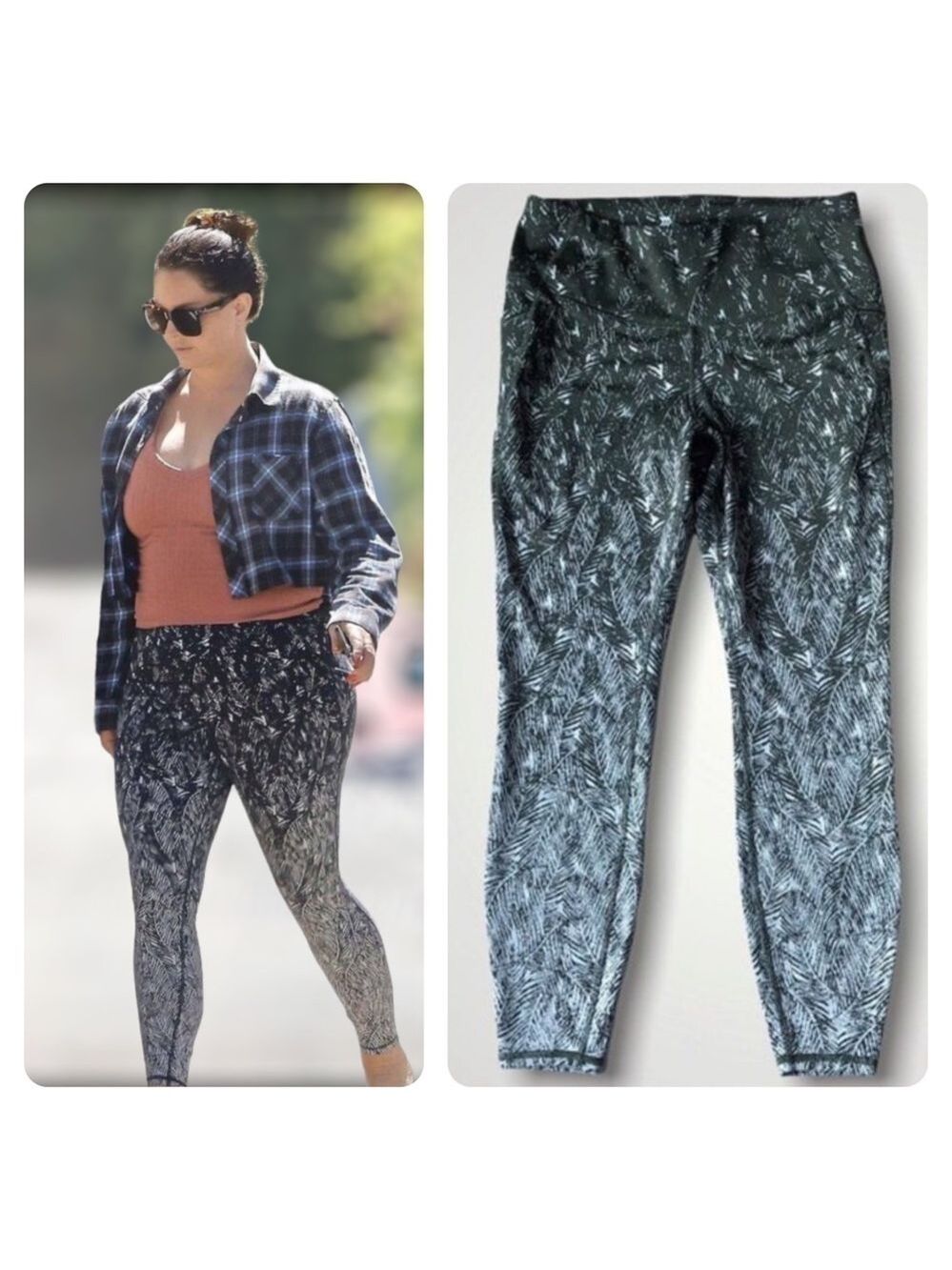 All in motion leggings textured high waist intarsia textured ombre print legging